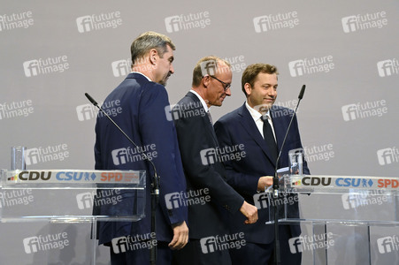 Pressekonferenz von CDU, CSU und SPD in Berlin
