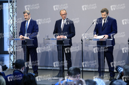 Pressekonferenz von CDU, CSU und SPD in Berlin