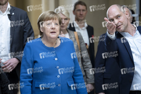 Radioshow mit Angela Merkel in Berlin