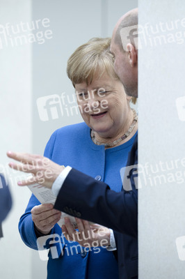 Radioshow mit Angela Merkel in Berlin