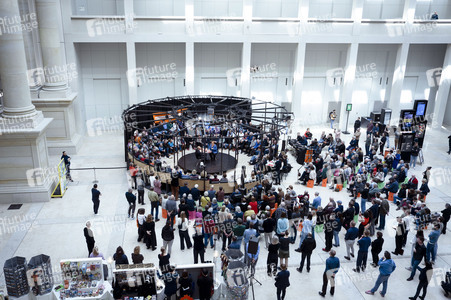 Radioshow mit Angela Merkel in Berlin