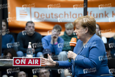 Radioshow mit Angela Merkel in Berlin