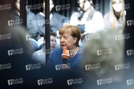 Radioshow mit Angela Merkel in Berlin