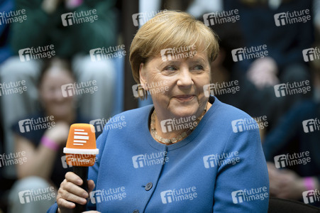 Radioshow mit Angela Merkel in Berlin