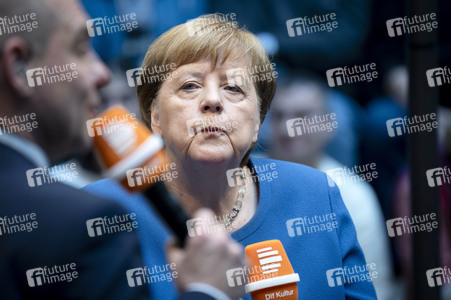 Radioshow mit Angela Merkel in Berlin