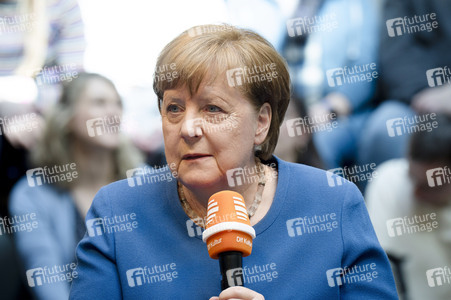 Radioshow mit Angela Merkel in Berlin