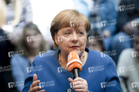 Radioshow mit Angela Merkel in Berlin