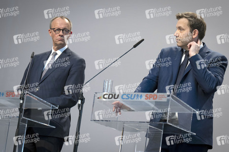 Pressekonferenz von CDU, CSU und SPD in Berlin