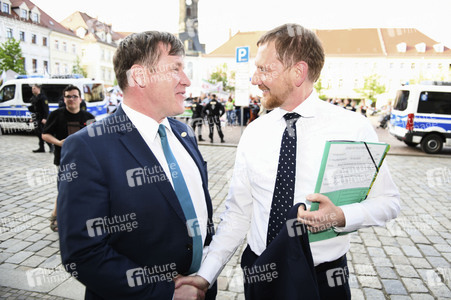 Michael Kretschmer vor Demo gegen Windanlagen in Großenhain