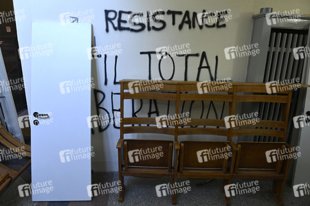 Schäden in Hörsaal der Humboldt-Universität nach propalästinensischen Protesten in Berlin