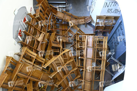Schäden in Hörsaal der Humboldt-Universität nach propalästinensischen Protesten in Berlin