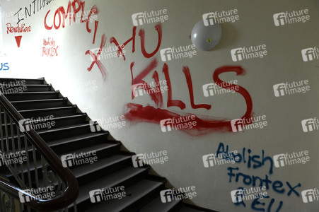 Schäden in Hörsaal der Humboldt-Universität nach propalästinensischen Protesten in Berlin