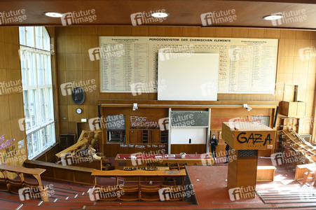 Schäden in Hörsaal der Humboldt-Universität nach propalästinensischen Protesten in Berlin