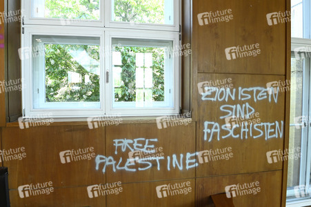 Schäden in Hörsaal der Humboldt-Universität nach propalästinensischen Protesten in Berlin