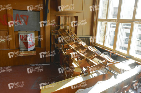 Schäden in Hörsaal der Humboldt-Universität nach propalästinensischen Protesten in Berlin