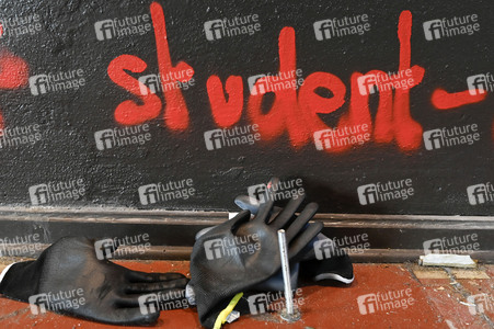 Schäden in Hörsaal der Humboldt-Universität nach propalästinensischen Protesten in Berlin