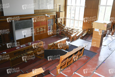 Schäden in Hörsaal der Humboldt-Universität nach propalästinensischen Protesten in Berlin