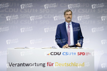 Unterzeichnung des Koalitionsvertrages zwischen CDU, CSU und SPD in Berlin