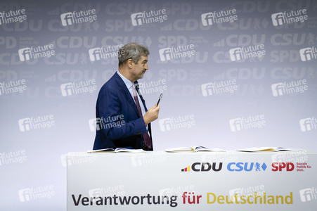 Unterzeichnung des Koalitionsvertrages zwischen CDU, CSU und SPD in Berlin