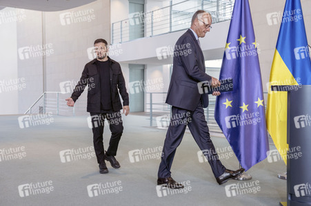 Pressestatement von Selenskyj und Merz in Berlin