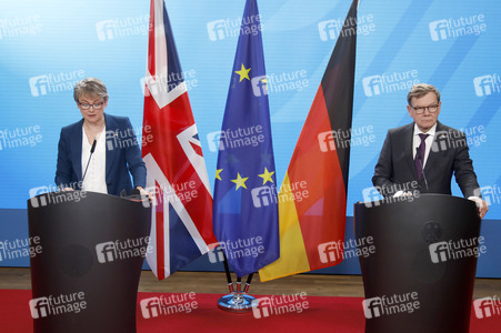 Pressekonferenz mit Johann Wadephul und Yvette Cooper in Berlin