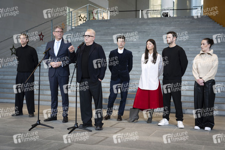 Pressestatment mit Wolfram Weimer nach dem Treffen mit Musikerinnen und Musikern im Kanzleramt in Berlin