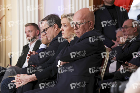 Pressekonferenz mit Jordan Bardella in Paris