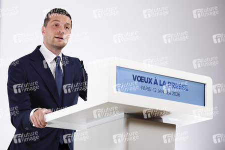 Pressekonferenz mit Jordan Bardella in Paris