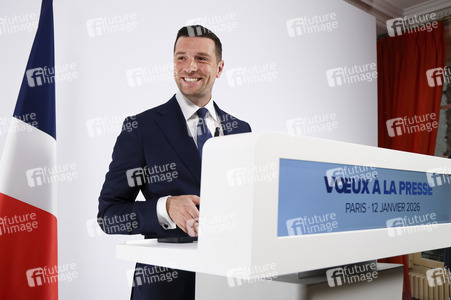 Pressekonferenz mit Jordan Bardella in Paris