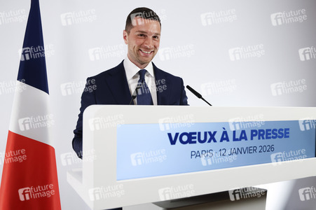 Pressekonferenz mit Jordan Bardella in Paris