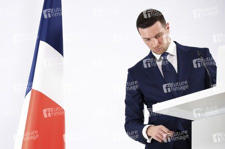 Pressekonferenz mit Jordan Bardella in Paris