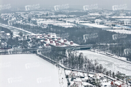 Eisbildung am Mittellandkanal in Hannover