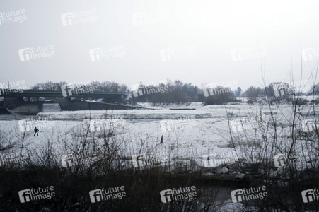 Eisschollen in Geesthacht