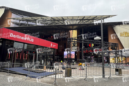 Aufbauarbeiten zur Berlinale 2026 in Berlin