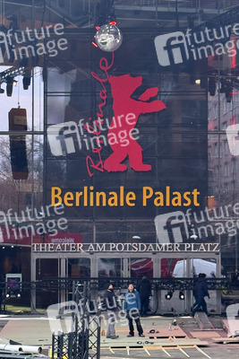 Aufbauarbeiten zur Berlinale 2026 in Berlin