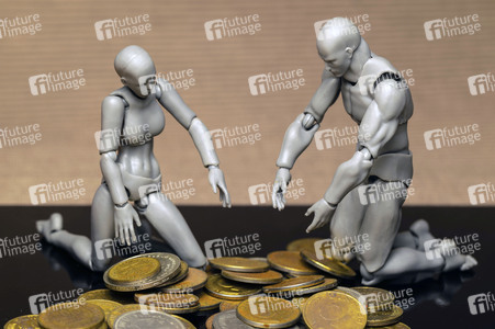 Symbolfoto D-Mark- und Pfennig Münzen