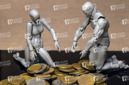 Symbolfoto D-Mark- und Pfennig Münzen