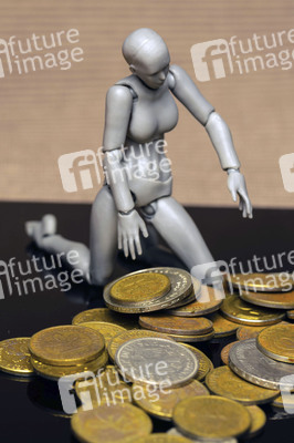 Symbolfoto D-Mark- und Pfennig Münzen