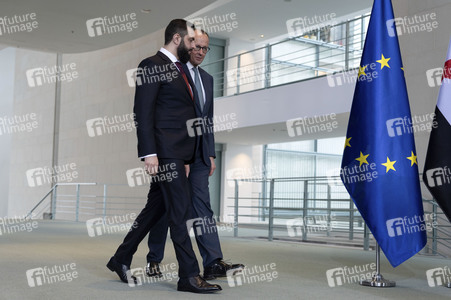 Empfang des Übergangspräsidenten von Syrien im Kanzleramt in Berlin