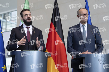 Empfang des Übergangspräsidenten von Syrien im Kanzleramt in Berlin