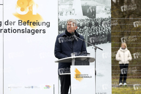 Kranzniederlegung zum 81. Jahrestag der Befreiung des Konzentrationslagers Buchenwald in Weimar