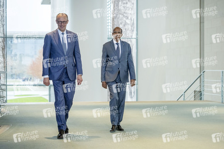 Pressestatement von Friedrich Merz und Mahamud Ali Jussuf  in Berlin