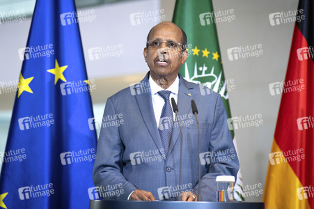 Pressestatement von Friedrich Merz und Mahamud Ali Jussuf  in Berlin