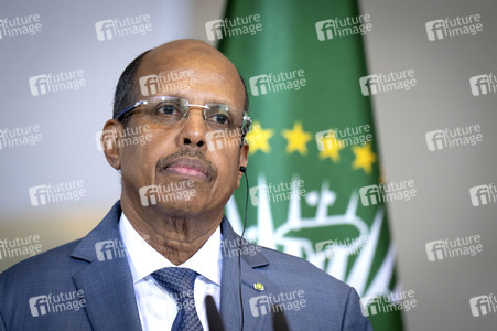 Pressestatement von Friedrich Merz und Mahamud Ali Jussuf  in Berlin