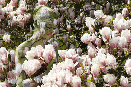 NATURE ART: Magnolien / Magnolias Bodypainting