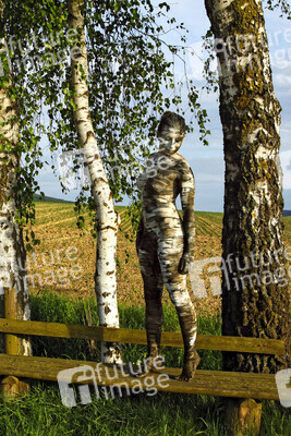 NATURE ART: Birke / Birch Bodypainting