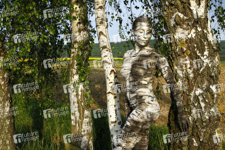 NATURE ART: Birke / Birch Bodypainting