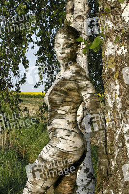 NATURE ART: Birke / Birch Bodypainting