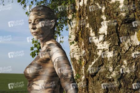 NATURE ART: Birke / Birch Bodypainting