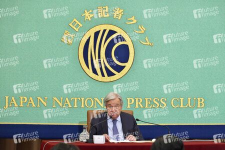 Pressekonferenz mit UN-Generalsekretär António Guterres in Tokio